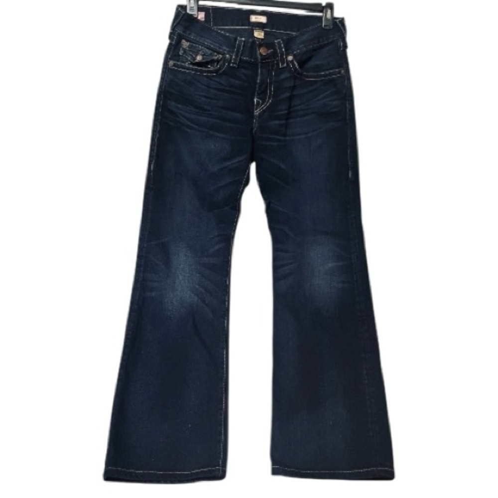 True Religion Billy Bootcut with Flaps Cotton Dark Wash Jeans Sz 30 35”Wx31” - Picture 2 of 12